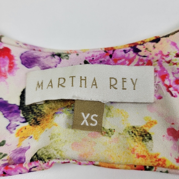 Martha Rey Anthropologie Tie Front Floral Bikini Top XS - Picture 3 of 5